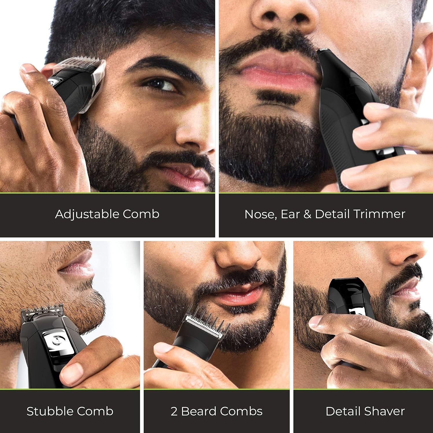 Remington All-in-One Grooming Kit, Lithium Powered, 8 Piece Set, Black