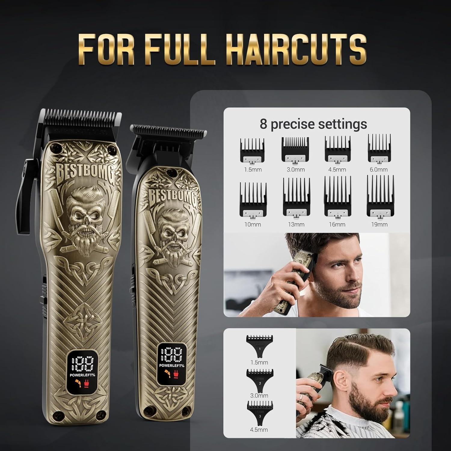 Hair Clippers Set for Men, Professional Hair Clippers, Beard Trimmer & Electric