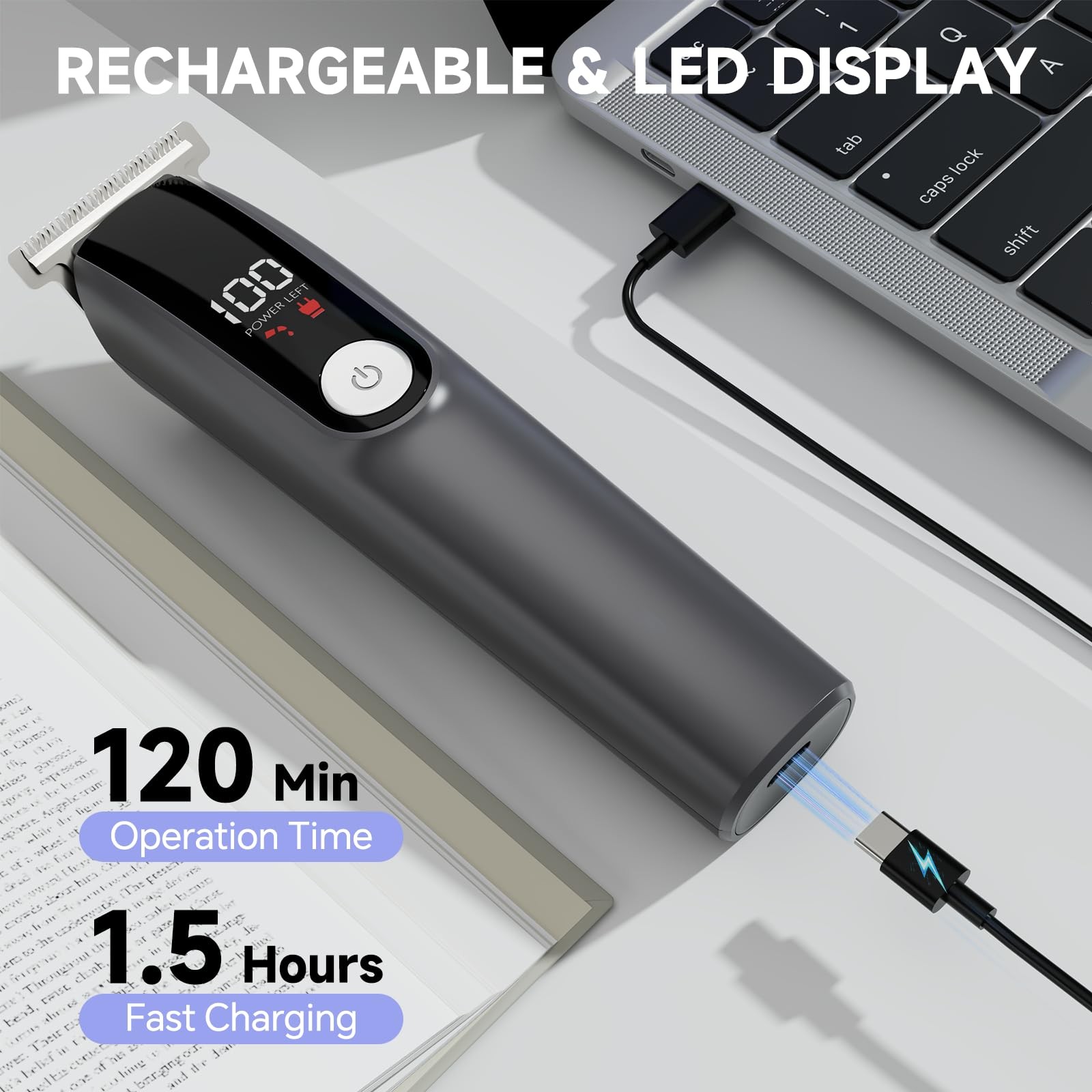 Beard Trimmer for Men, Electric Razor for Nose, Body, Face and Mustache, 5-in-1