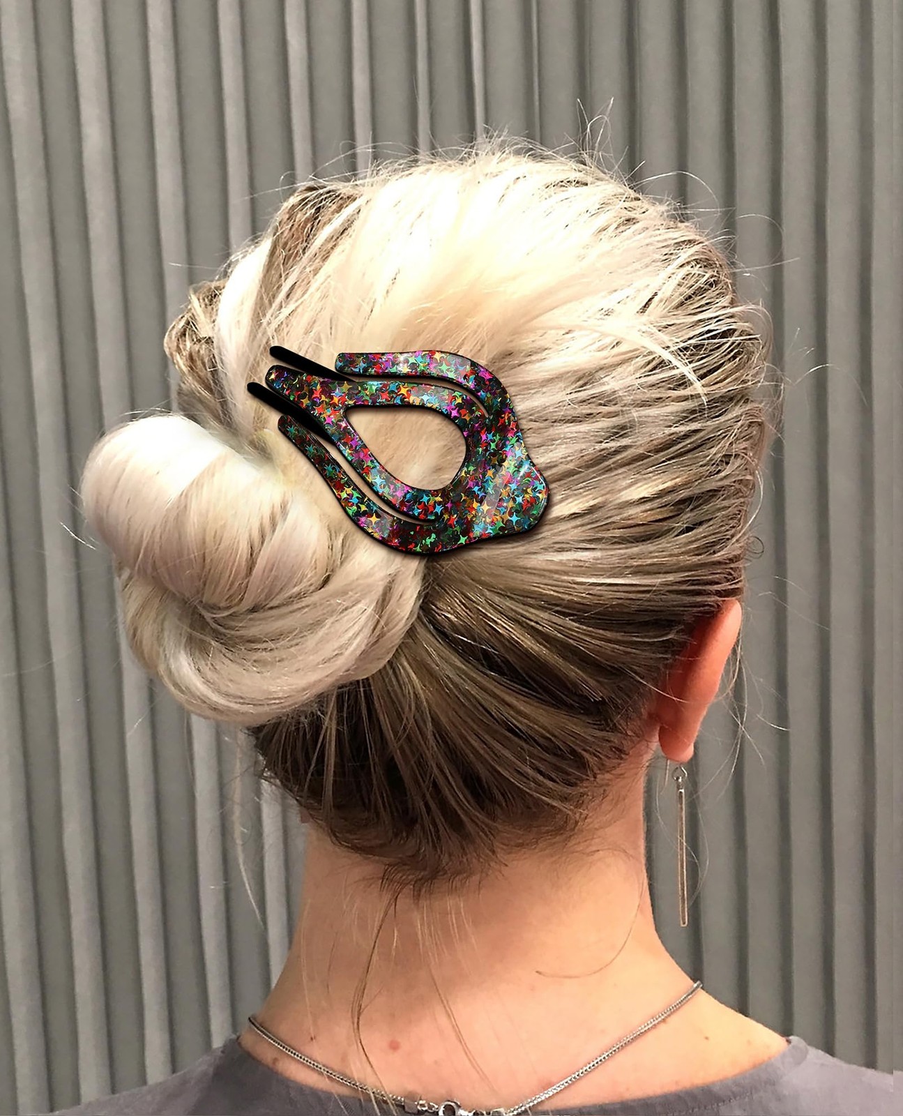 French Concord Curved Hair Medium, 3.9″, Shiny(Silver/Green/Blue/Rose red)