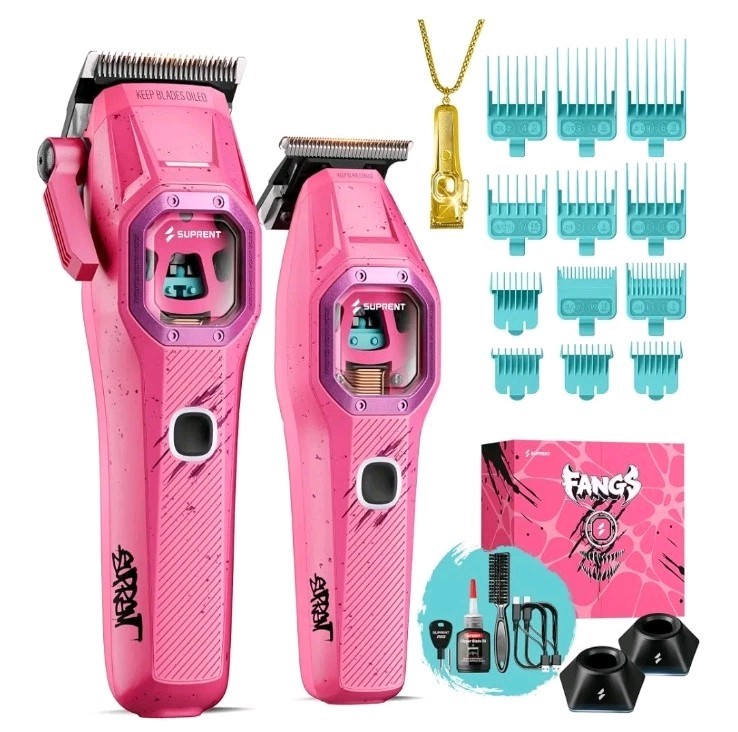 SUPRENT Fangs Professional Barber Clippers Vector Motor (Pink)