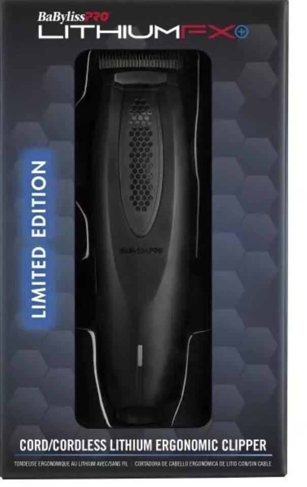 BaByliss PRO Black LITHIUMFX+ Matte Cordless Ergonomic Clipper | FX673NSMB – NEW