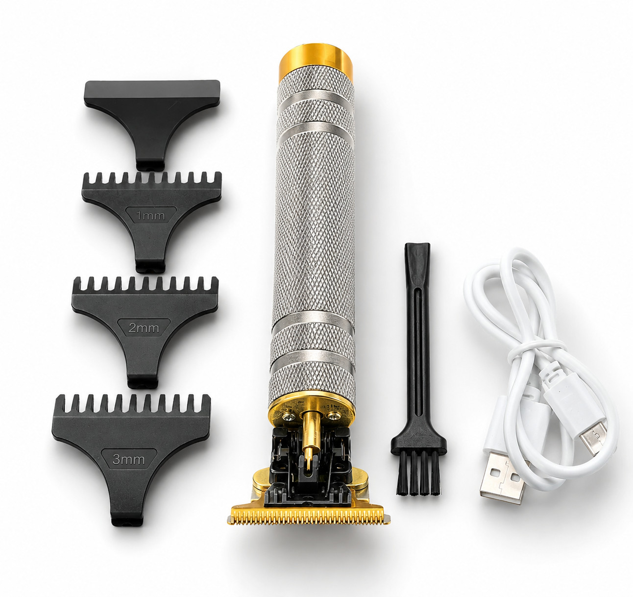 Vintage T9 Barbeador Gold Silver Beard Hair Trimmer Cutter Machine for Men