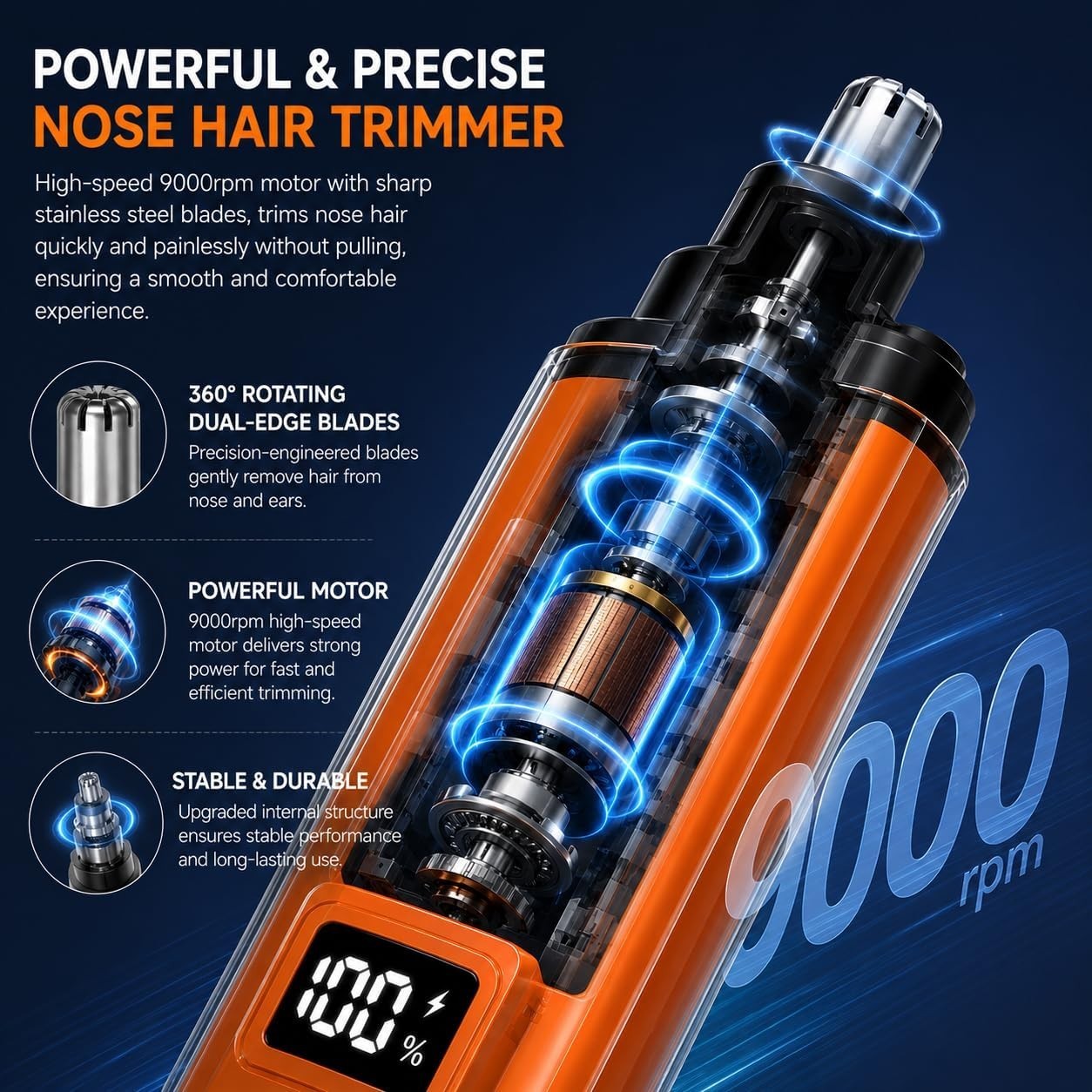 Electric Nose Hair Trimmer for Men Women, Rechargeable Mini Travel Trimmer fo…