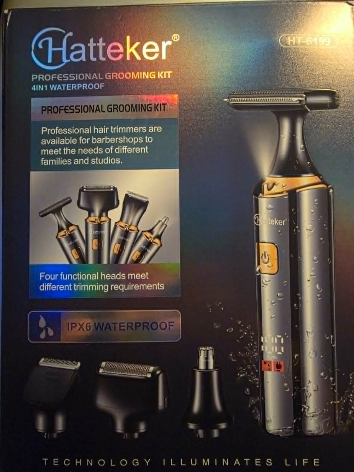 Hatteker HT‑6199 Professional Grooming Kit – 4‑in‑1 Waterproof – NEW in Box $10