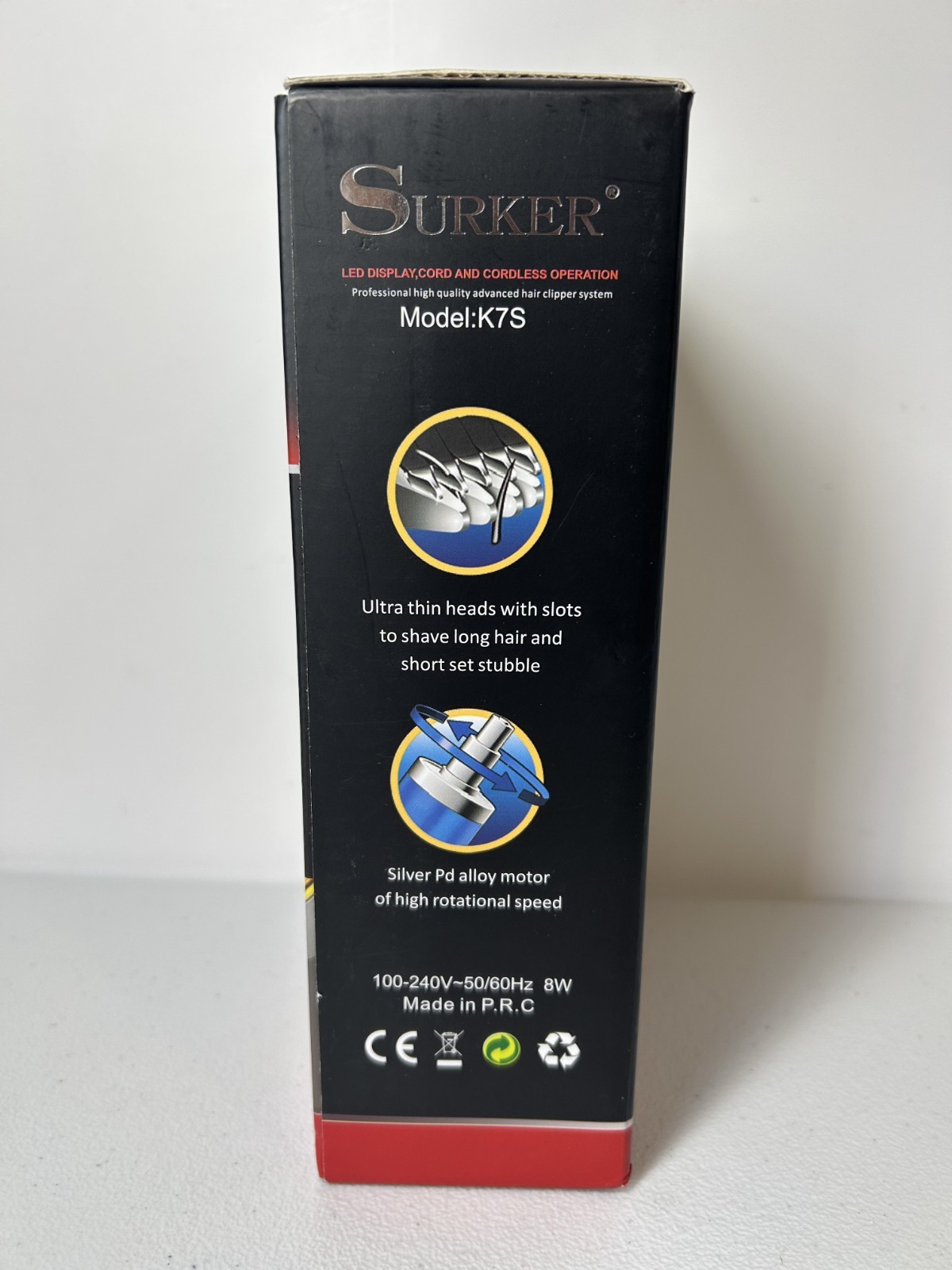 SURKER Cordless LED Hair Clippers For Men Hair Trimmer Beard Trimmer Barber K7S
