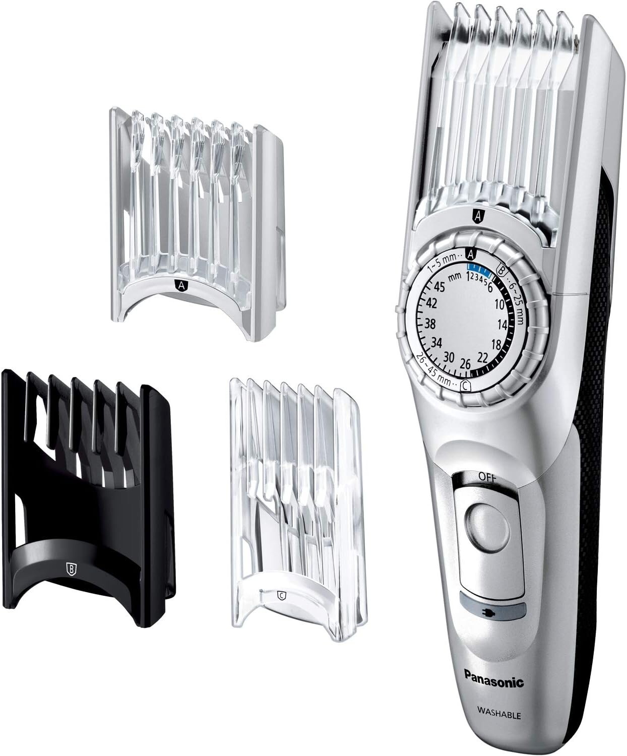 Panasonic ER-GC74-S Men’s gray silver hair cutter for short hair