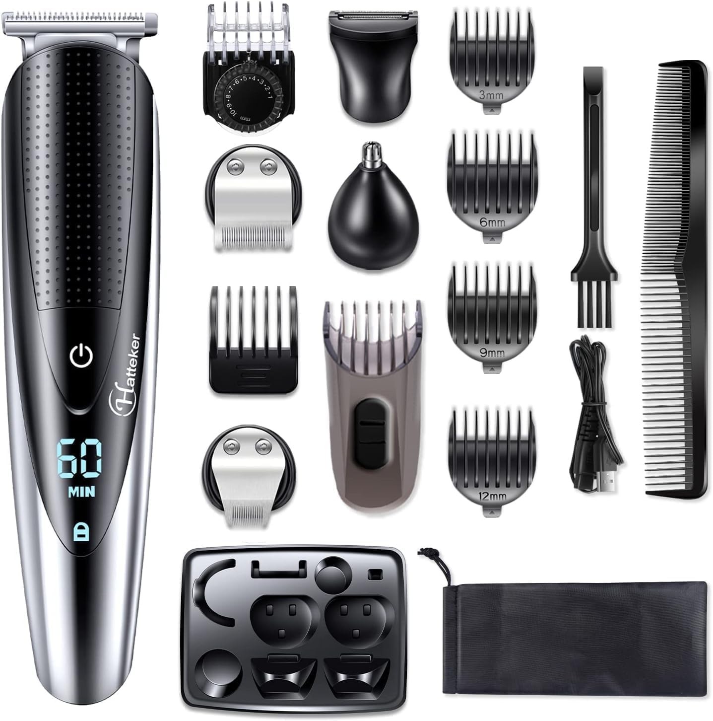 5-in-1 Men’s Grooming Kit – Cordless Beard, Hair, Mustache & Body Trimmer, Water