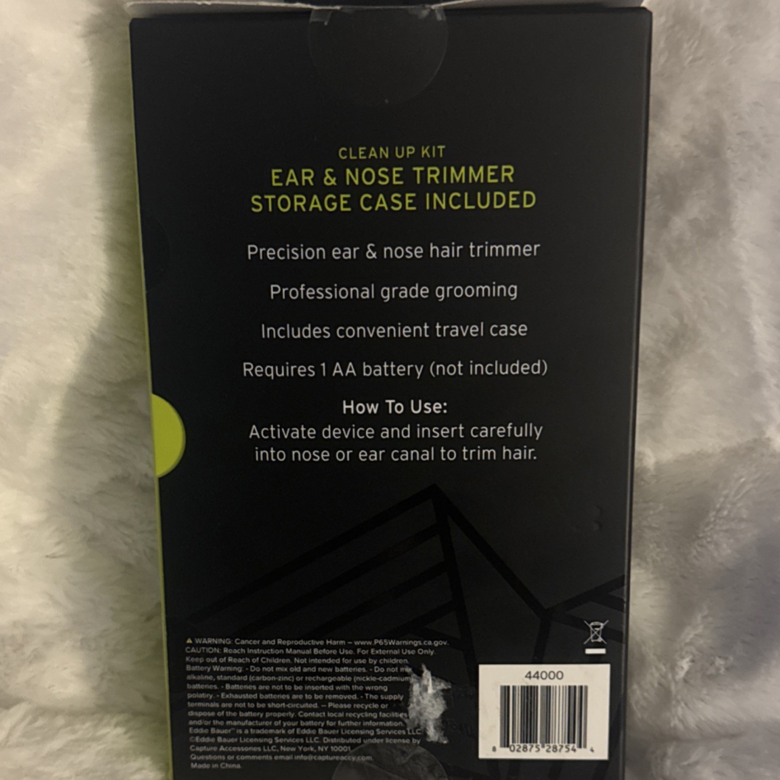 Eddie Bauer Ear & Nose Trimmer Battery Powered Unisex Comes With Storage Case