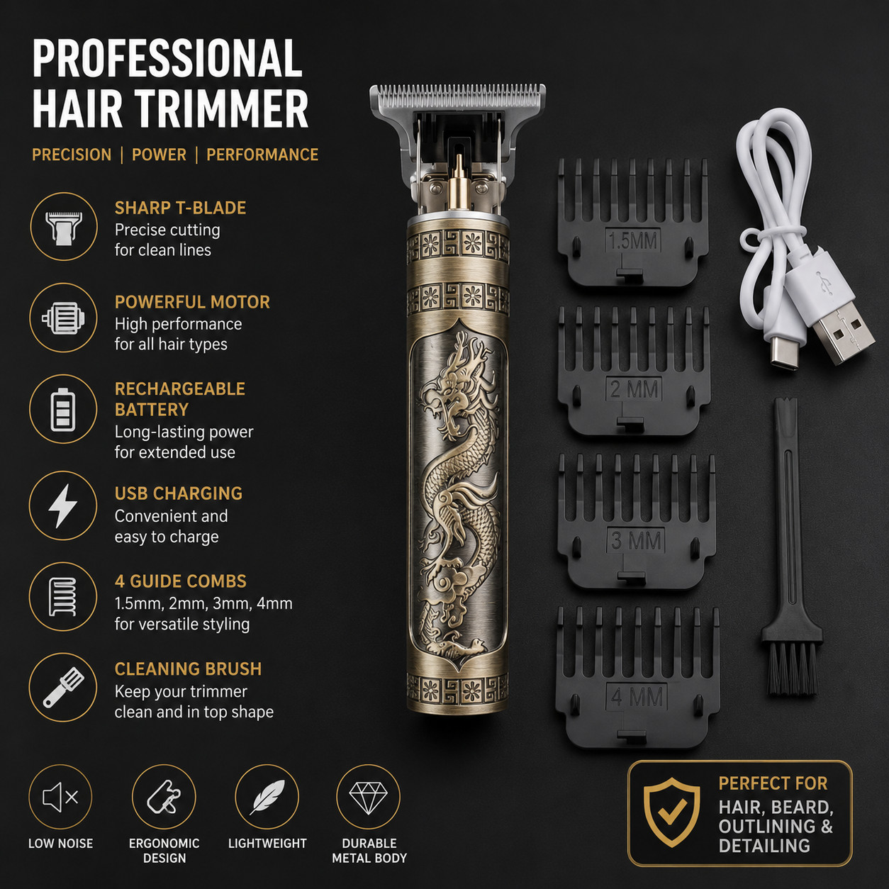 Vintage T9 Barbeador Dragon Beard Hair Trimmer Cutter Machine for Men Regular