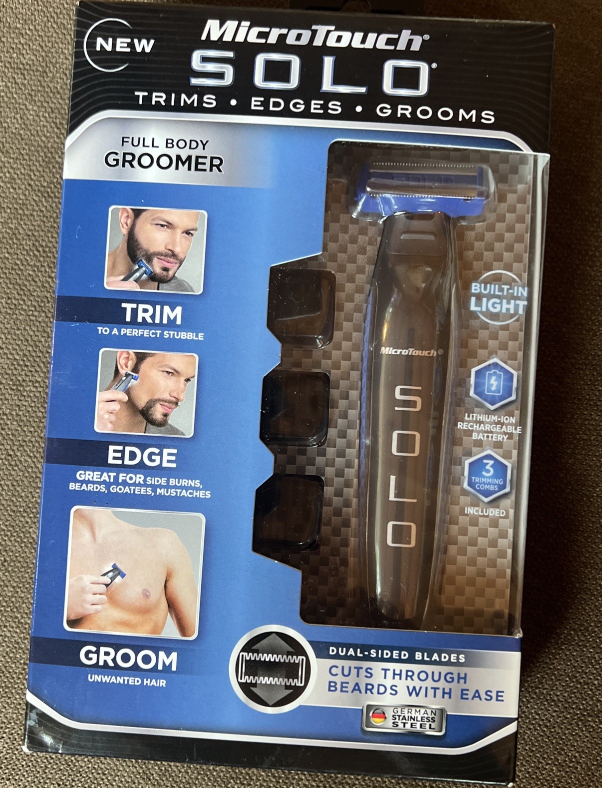 MicroTouch Solo Grooming Beard & Body Trimmer for Men Black New Sealed