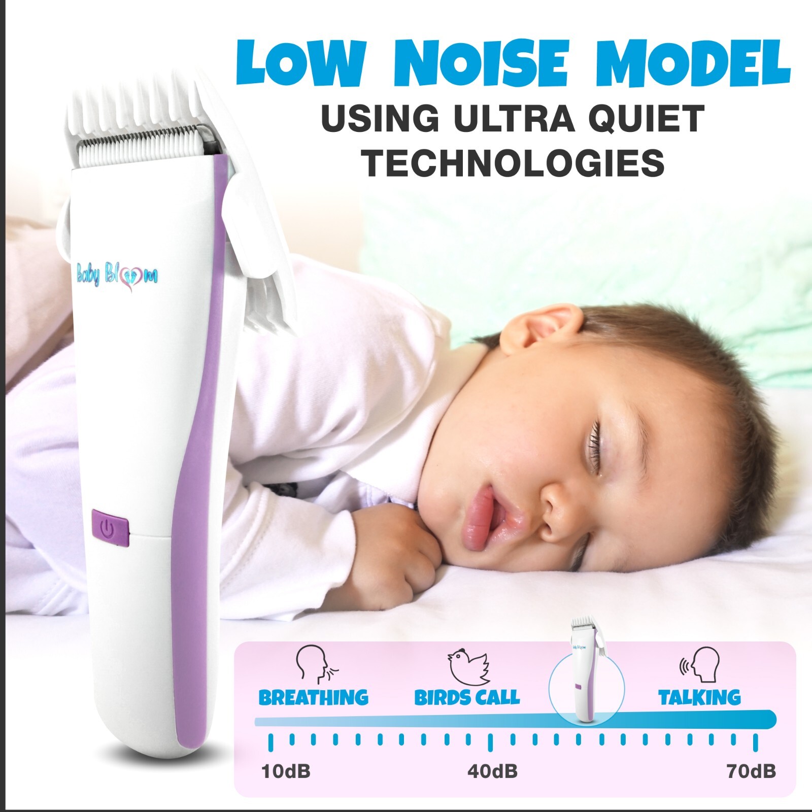 Baby Bloom Quiet Baby Hair Clippers, Specially Designed for Kids with Autism