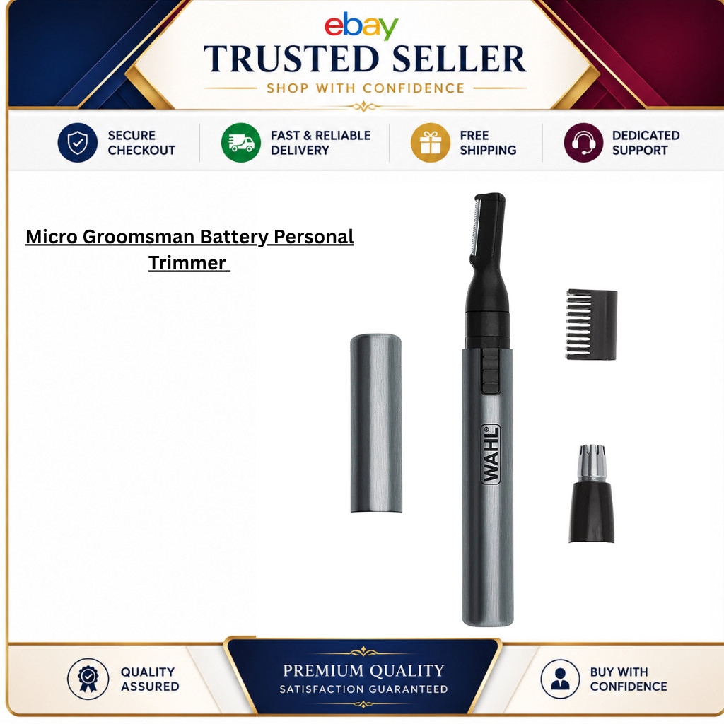 Micro Groomsman Battery Personal Trimmer for Hygienic Grooming with Rinseable, I