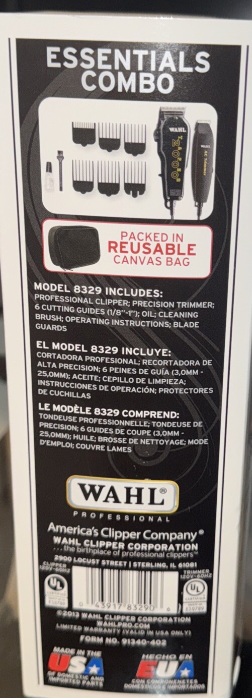 *Wahl # 8329 ESSENTIALS CLIPPER/TRIMMER COMBO last one