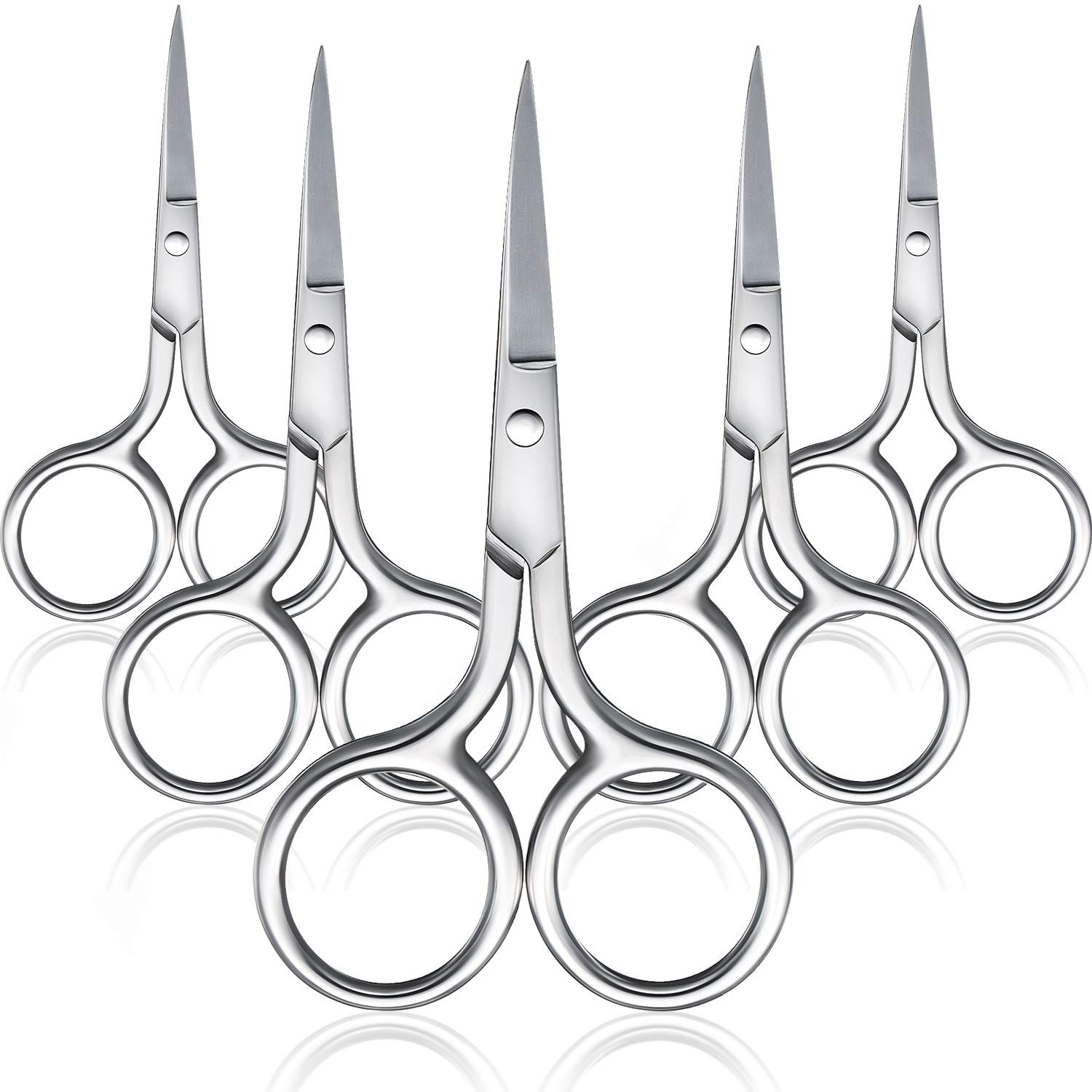 Facial Hair Scissors 5 Pcs Stainless Steel Precision Trimming Eyebrow Mustache B