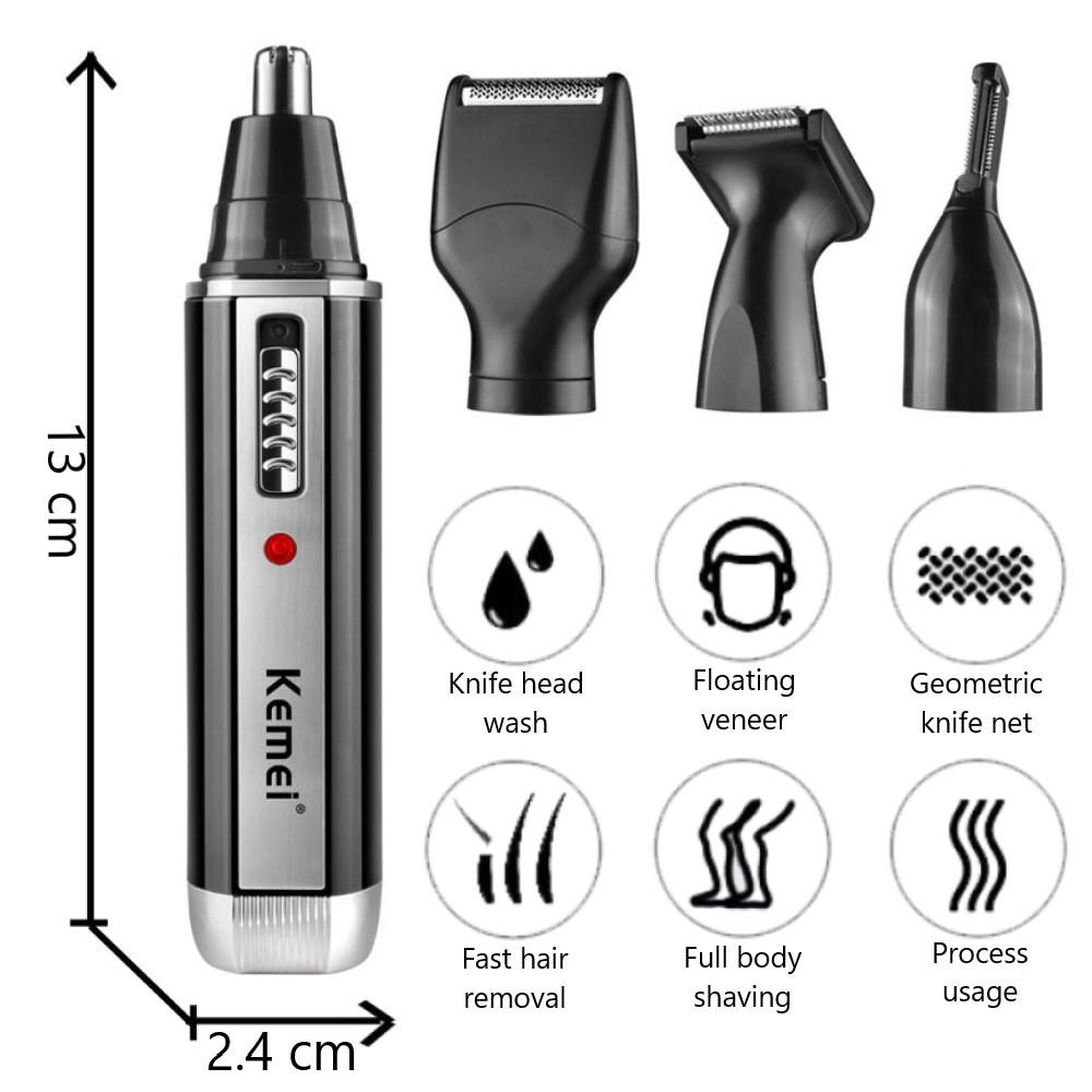 4-in-1 Rechargeable Nose & Beard Trimmer for Men Ear & Eyebrow Hair Remover