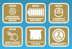 BaBylissPRO FXONE Gold Trimmer – DLC Titanium T-Blade, Interchangeable Battery