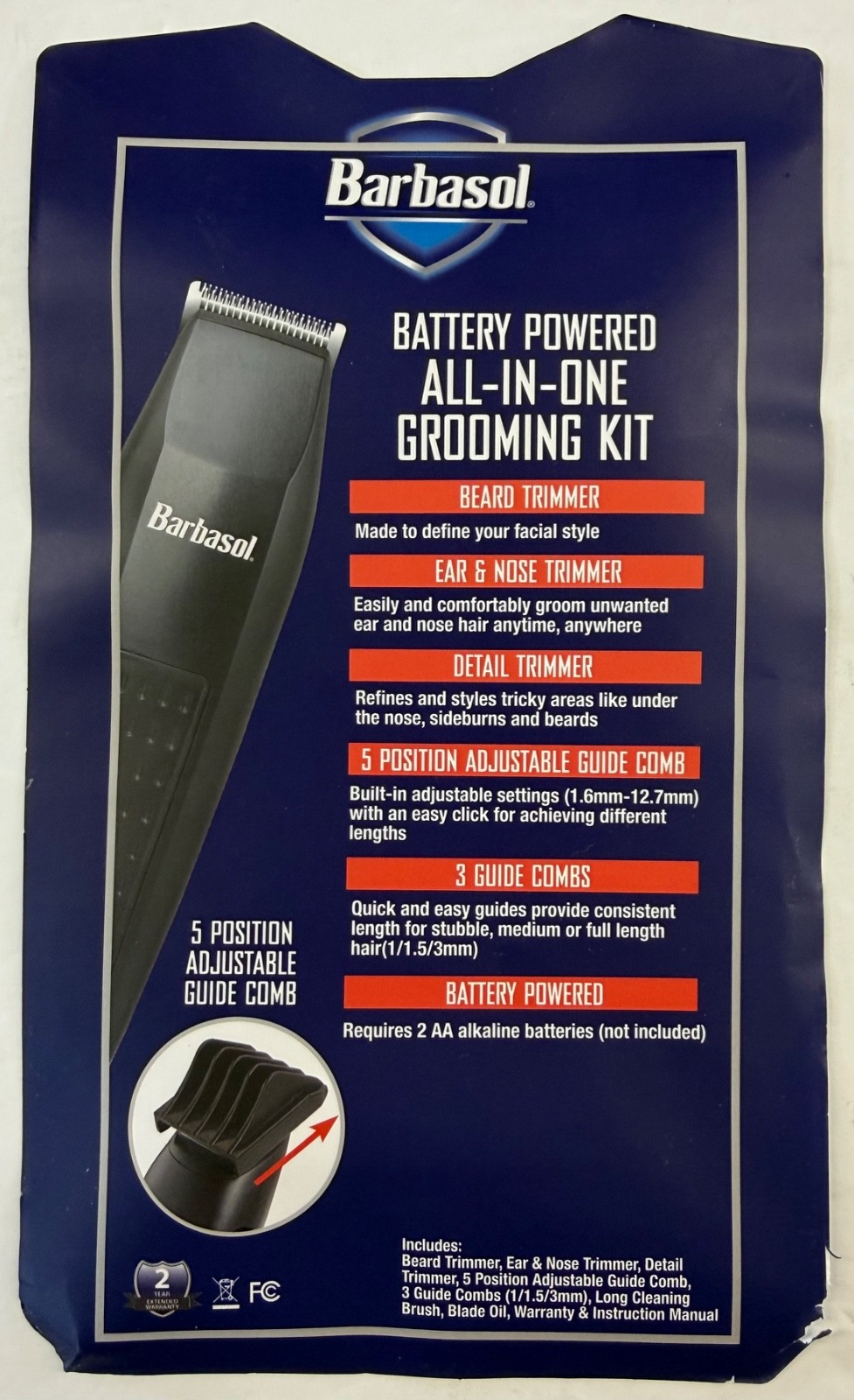 Barbasol “Battery Powered All-In-One Grooming Kit” (CBT1-4500-BLK)