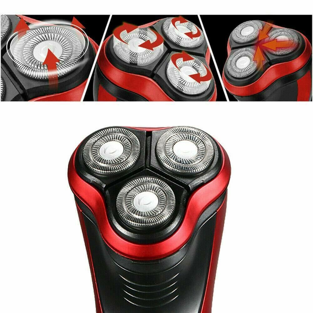 Men’s Razor Rotary Waterproof Electric Shaver Pop-Up Trimmer Wet Dry Cordless