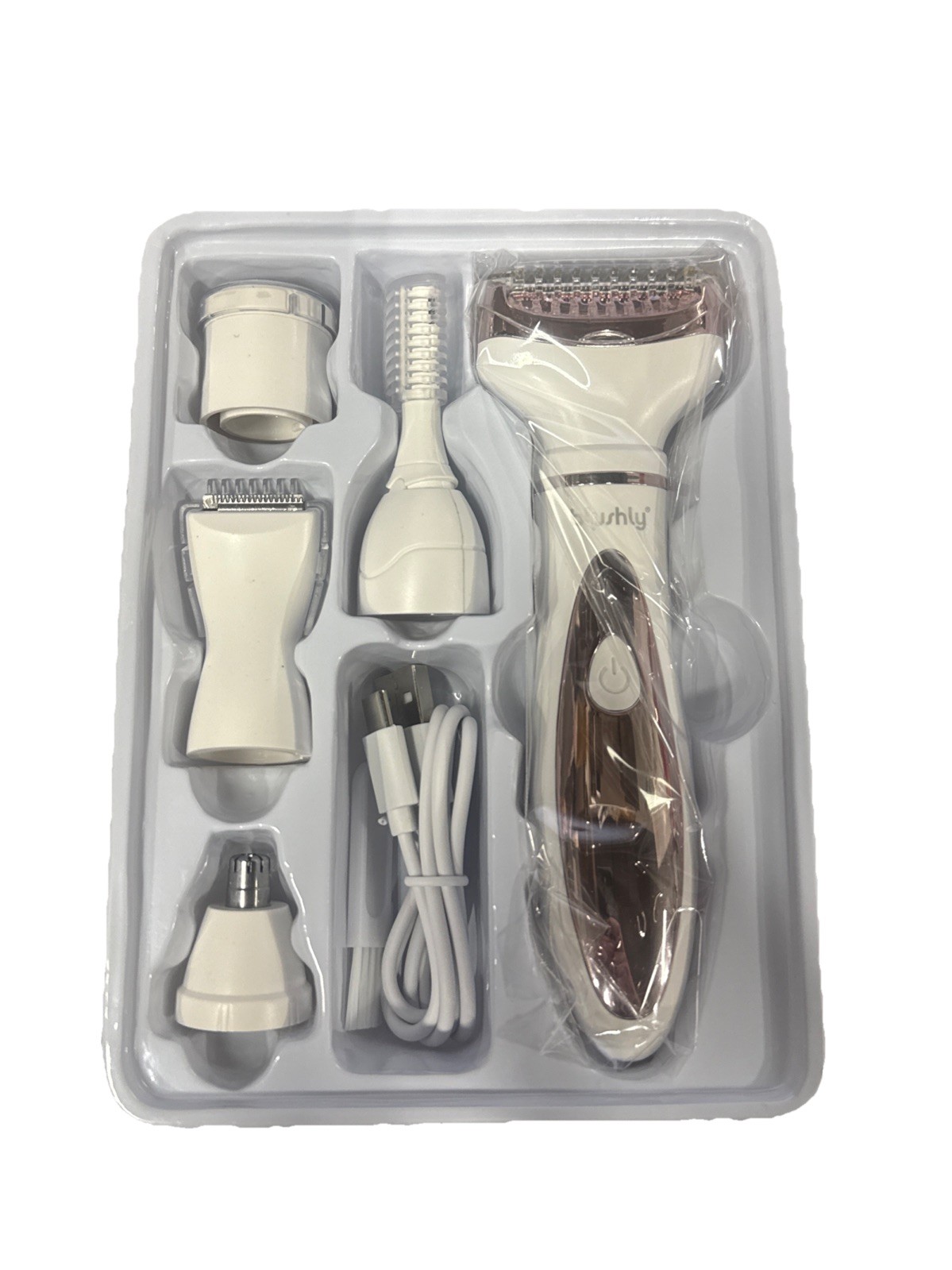 Blushly 5-in-1 Rechargeable Hair Trimmer w/ Battery (White)