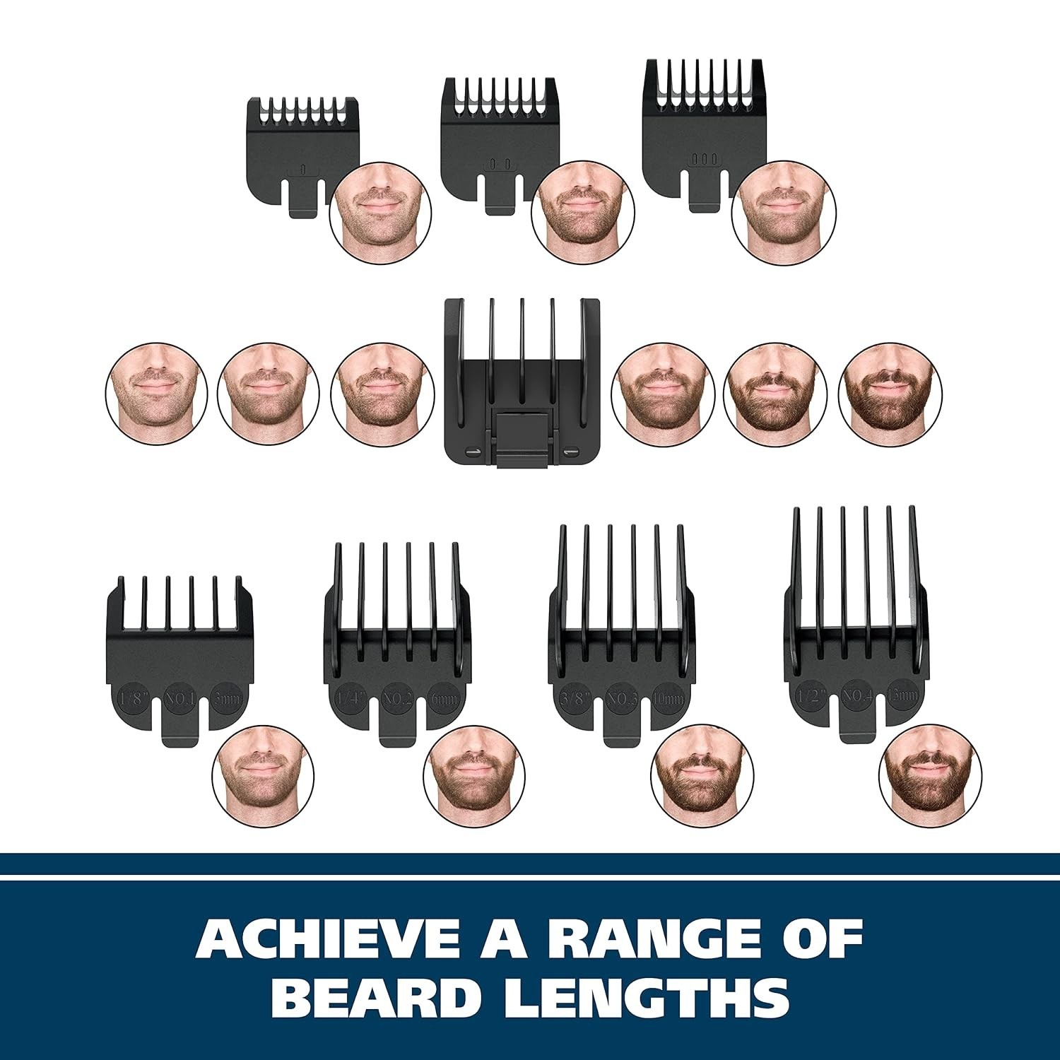 Groomsman Rechargeable Beard Trimmer Kit in Silver/Black