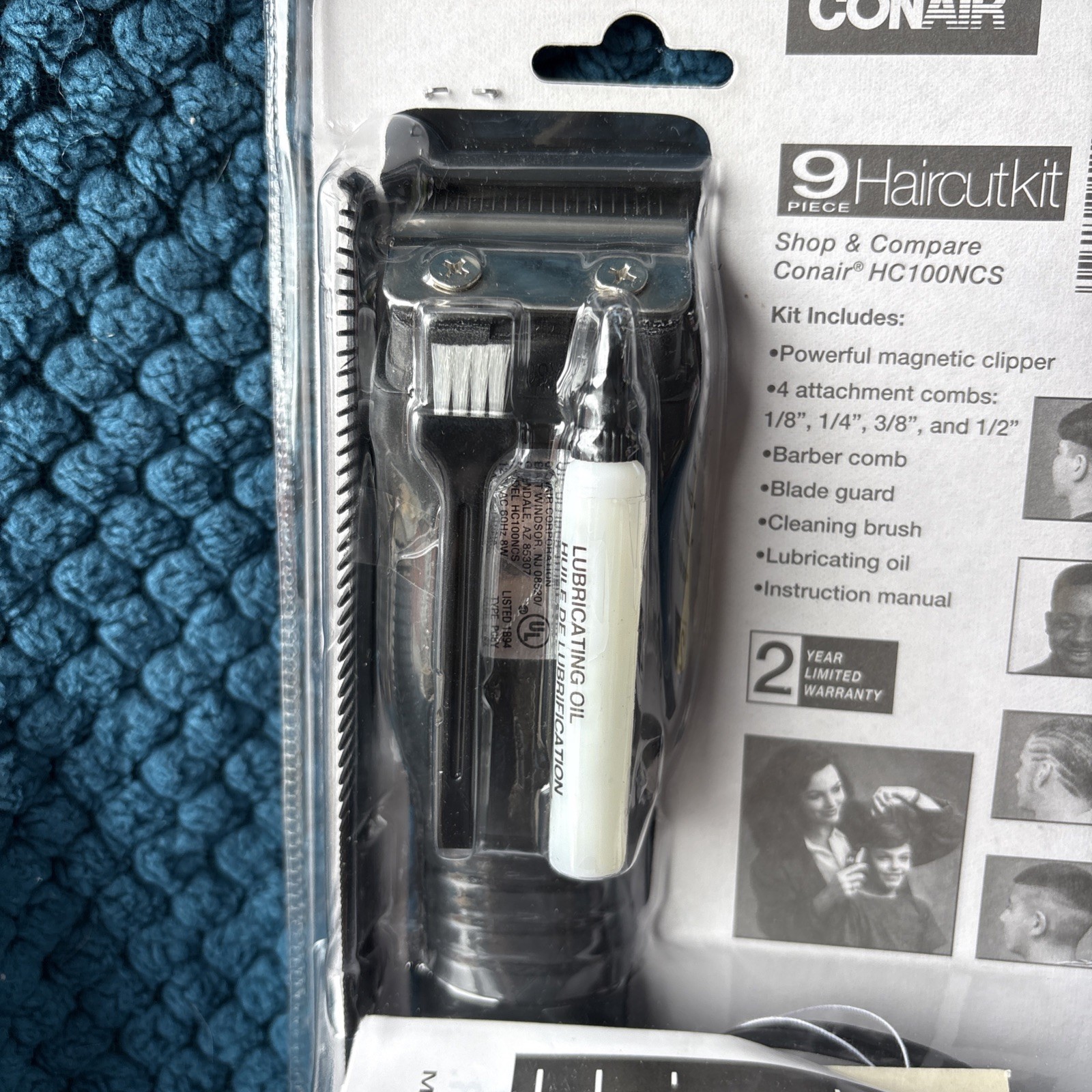 Vintage Conair 9 Piece Haircut Kit Hair Clippers Shaver HC100NCS New SEALED