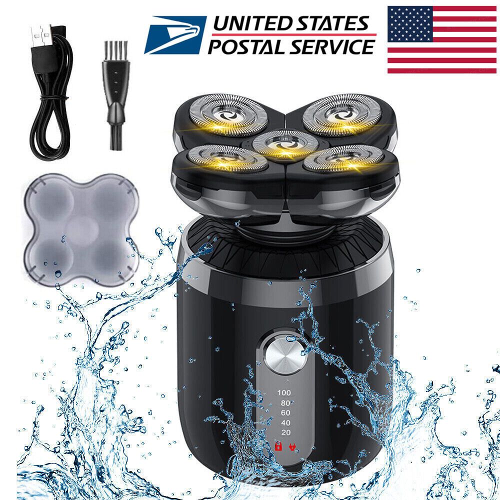 Men Rotary Electric Shaver 5D Bald Head Hair Beard Trimmer Razor Rechargeable