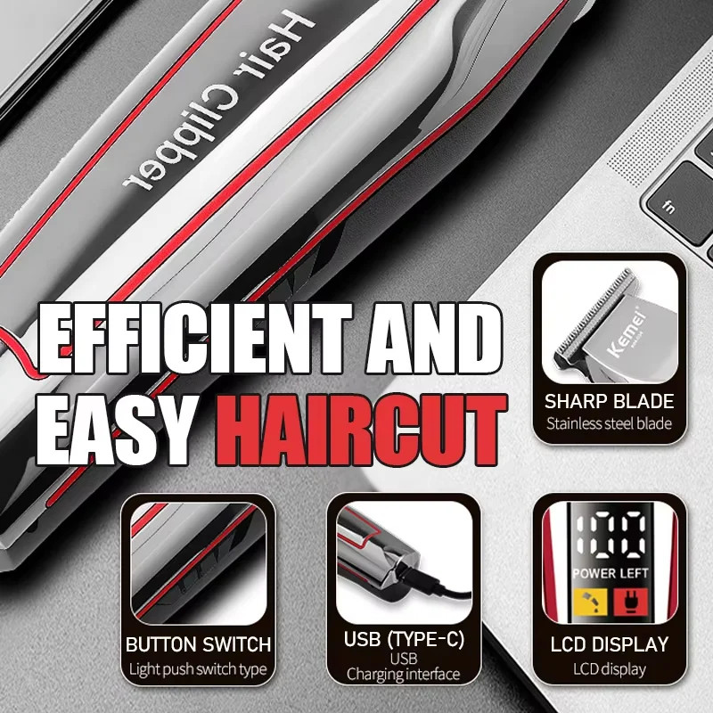 Kemei KM-032 Professional Hair Clipper Beard Trimmer Grooming Kit for Men