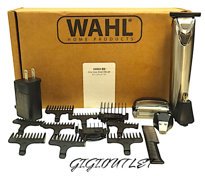 WAHL 09864-SS STAINLESS STEEL DELUXE KIT LITHIUM ION