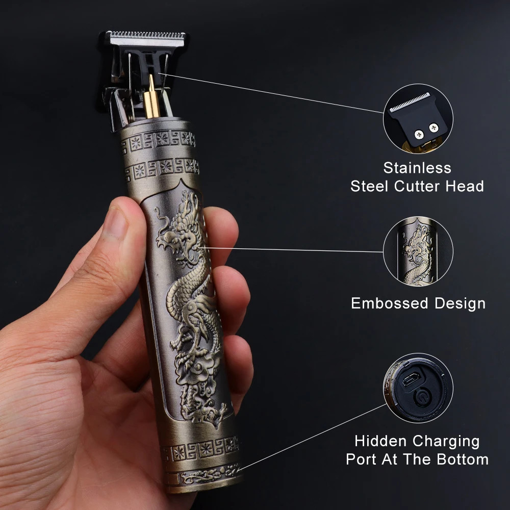 Vintage T9 Hair Trimmer for Men Professional Hair Cutting Machine Cordless Beard