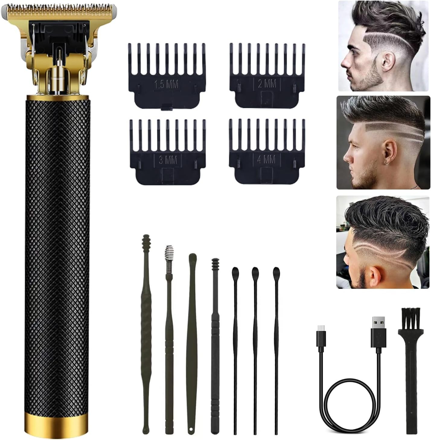 Professional Cordless Hair Clipper and Trimmer for Men Rechargeable Beard Shaver