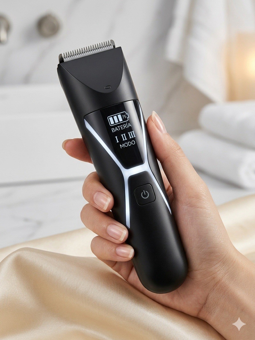 Cordless Electric Body & Groin Trimmer, USB Rechargeable, Black, 1.5-12mm
