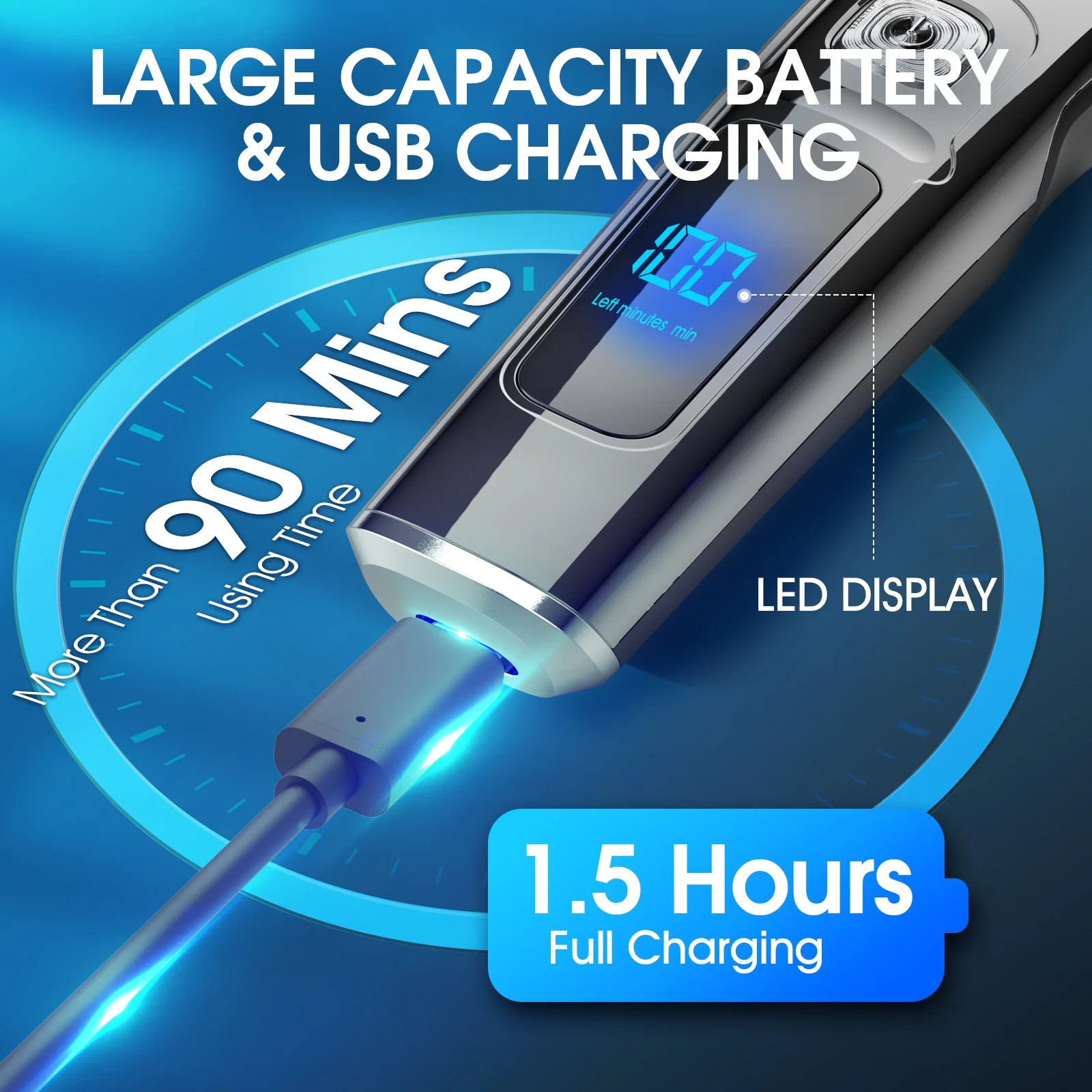 Professional Hair Clippers Trimmer Cutting Beard Cordless Barber Shaving Machine
