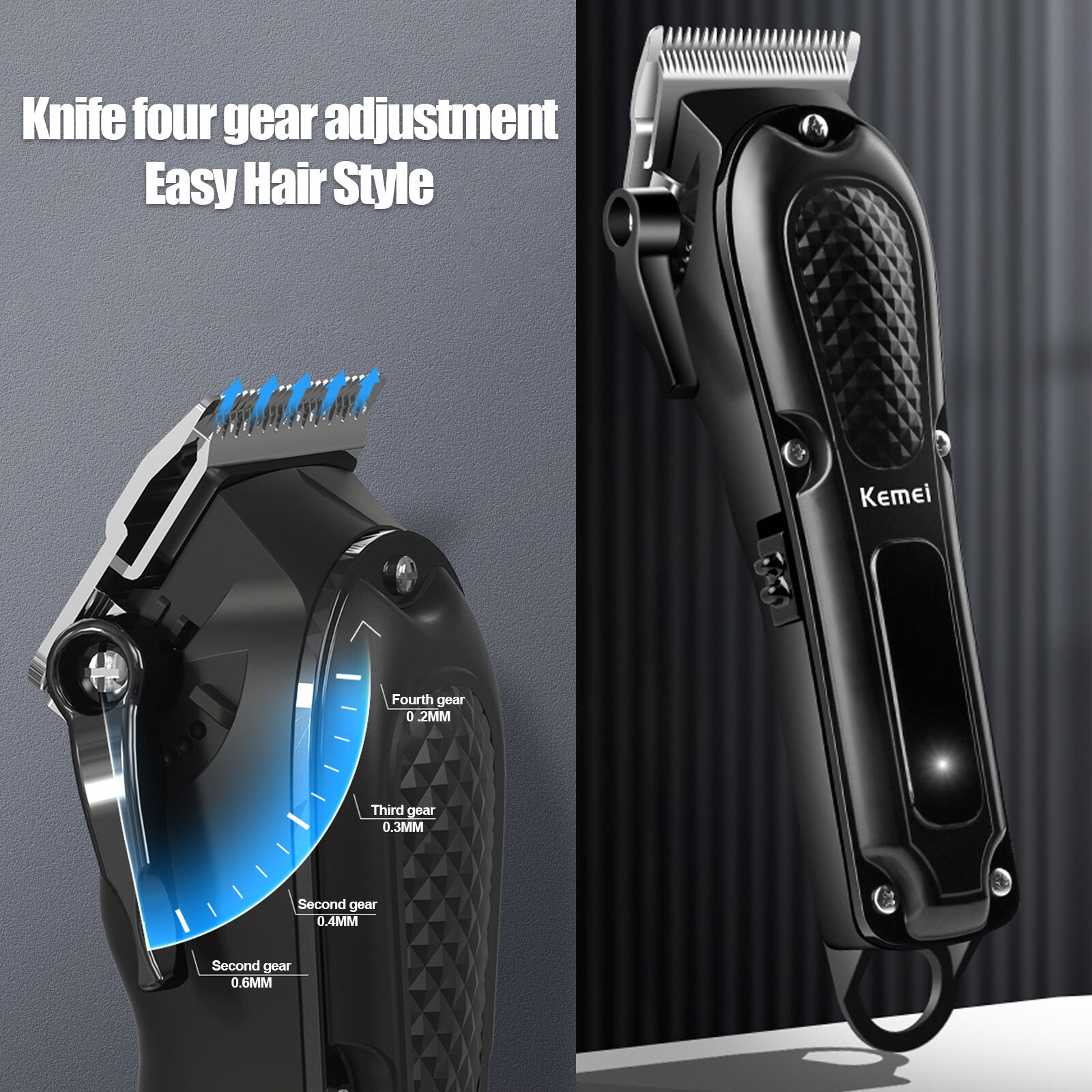 Kemei-1071 Cordless Hair Trimmer & Clipper Professional Electric Cutting Machine
