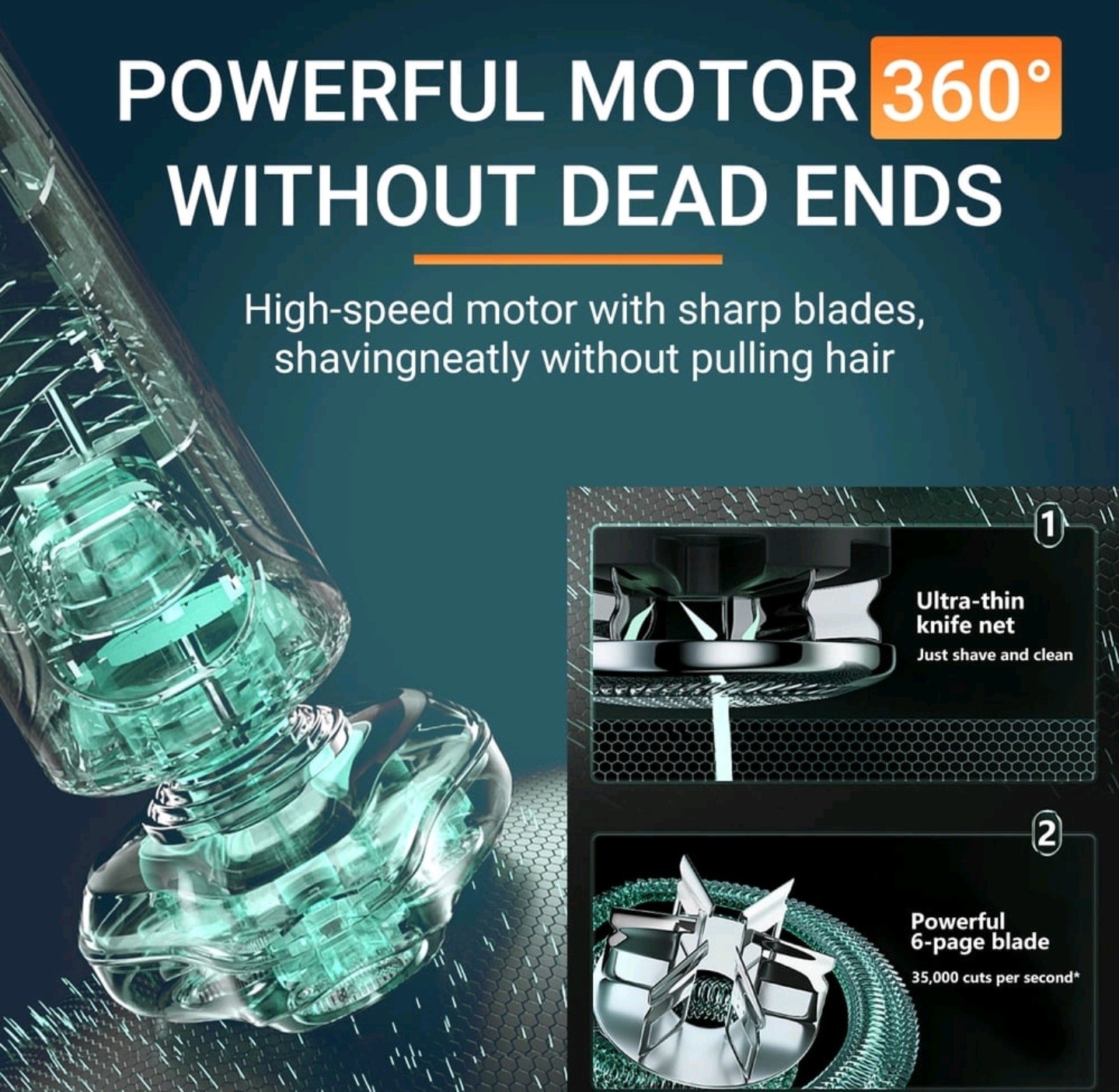 OCTMOM Electric Shavers for Men, 3-in-1 Cordless Beard Trimmer