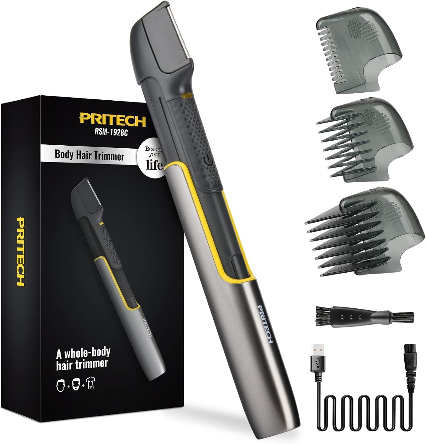 Versatile Body Groomer with Precise Trimmer for Sensitive Areas – Men’s Edition