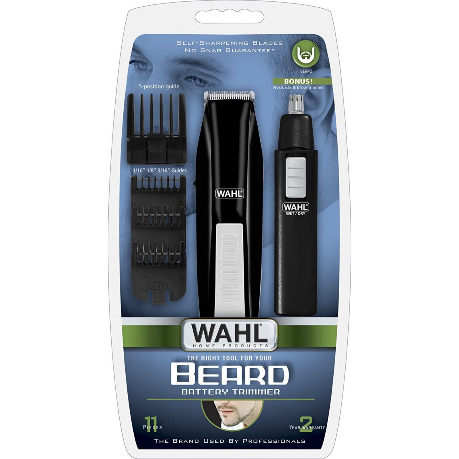 Wahl Cordless Beard Trimmer with Ear Nose and Brow Trimmer – Multi Purpose