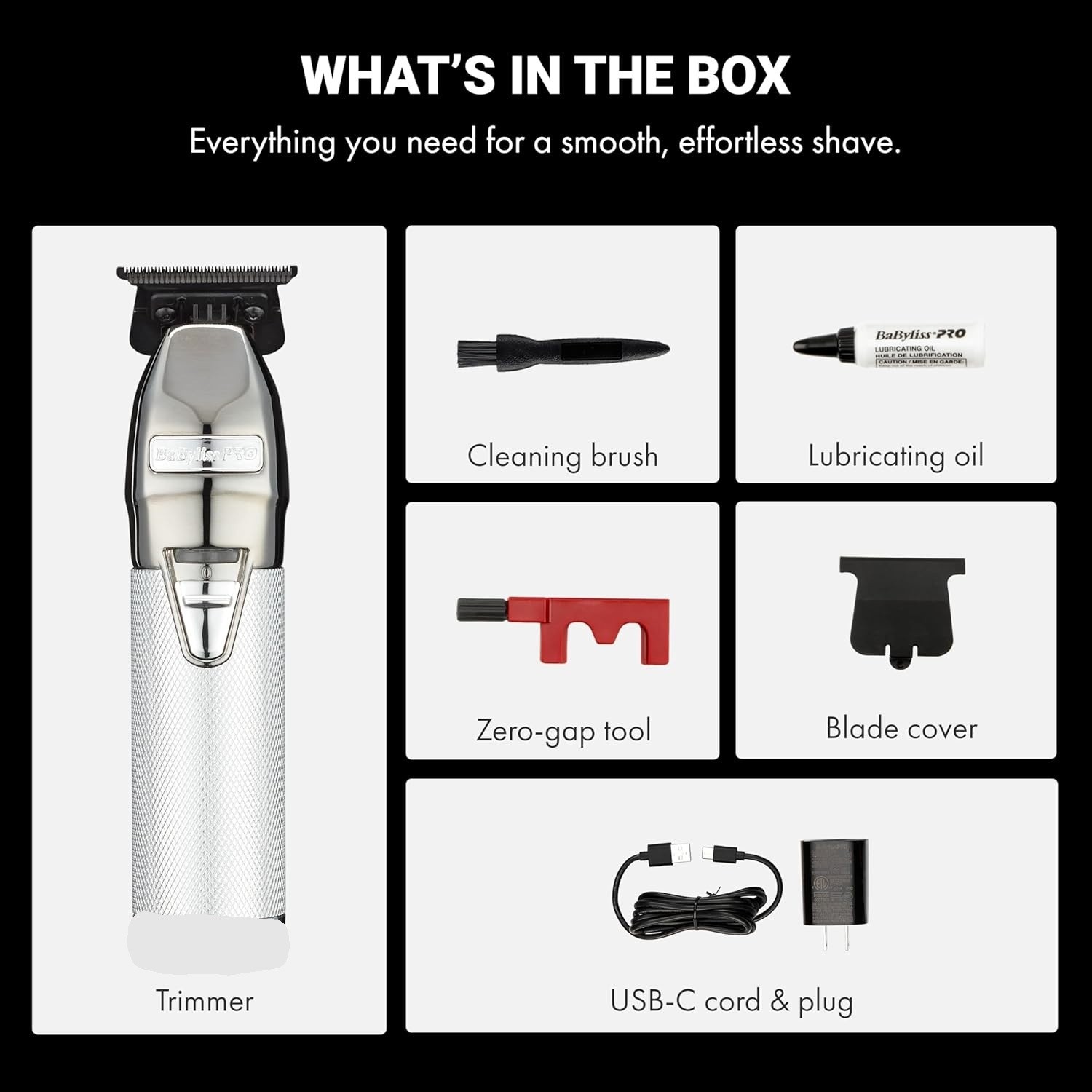 BaBylissPRO SILVERFX+ All-Metal Lithium Outlining Men Beard Trimmer | FX787NS