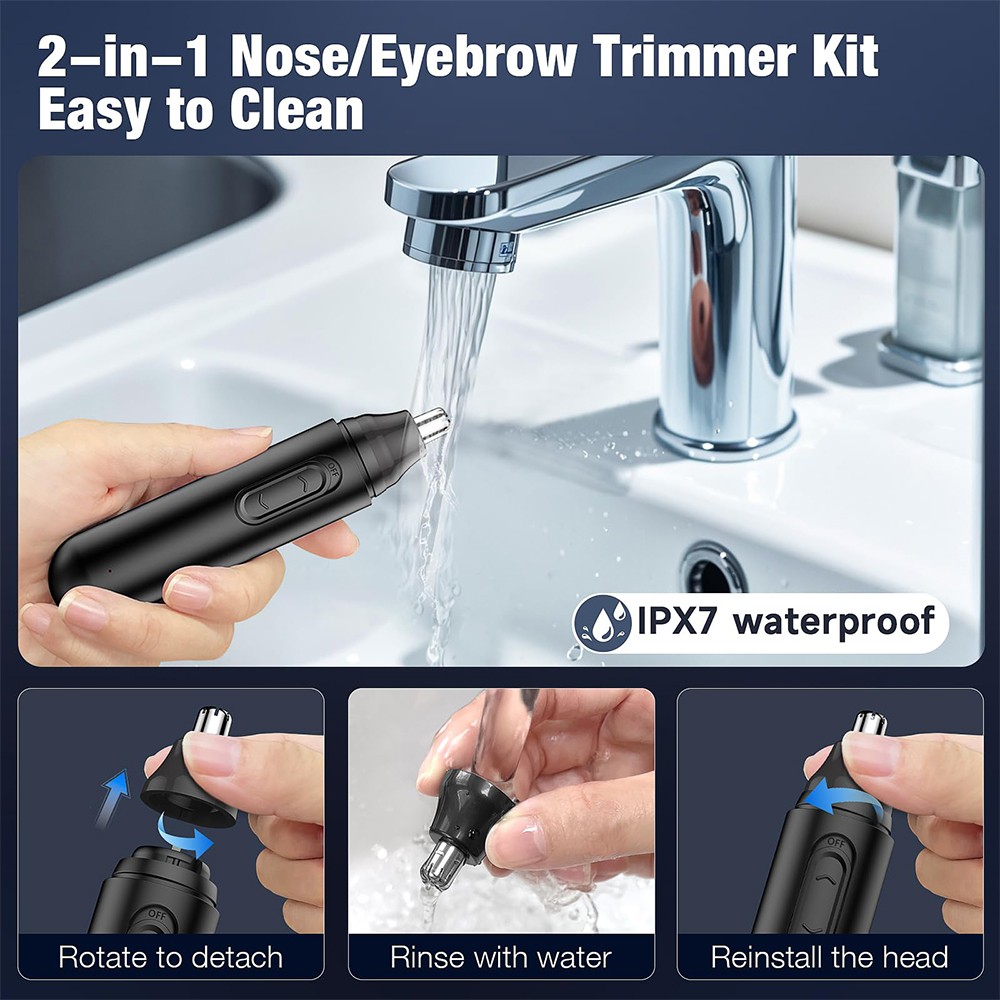 2025 NEW Nose Ear Face Neck Eyebrow Hair Mustache Beard Trimmer Shaver Clipper