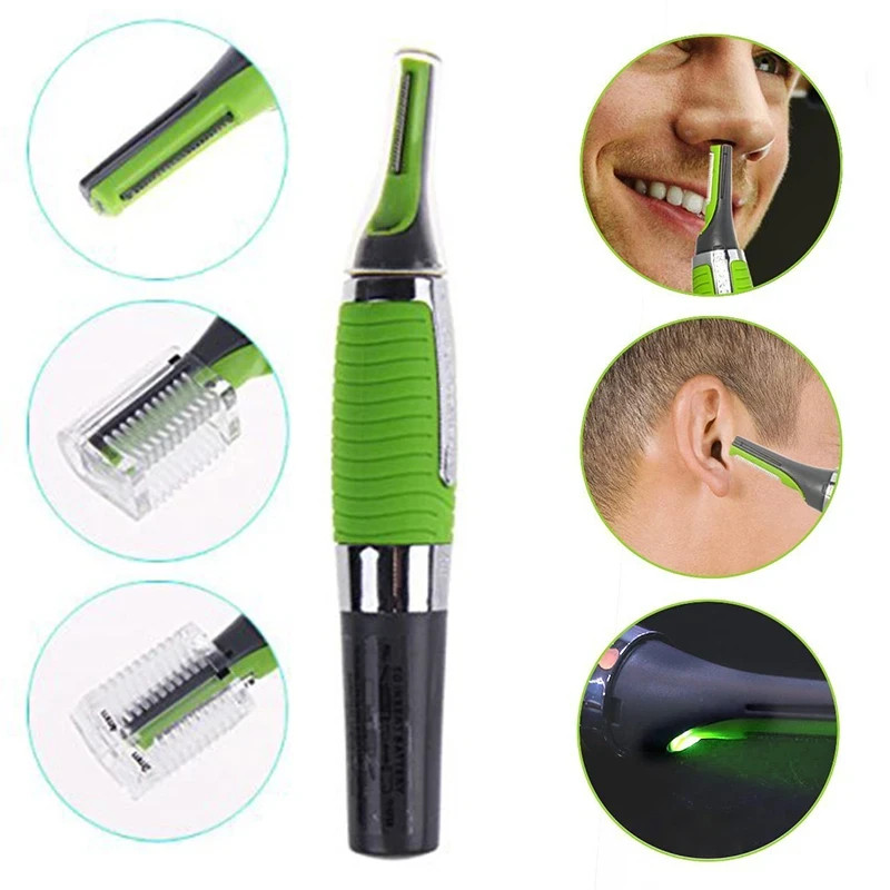 Hot Men Nose Ear Face Neck Eyebrow Hair Mustache Beard Trimmer Shaver Clipper PE