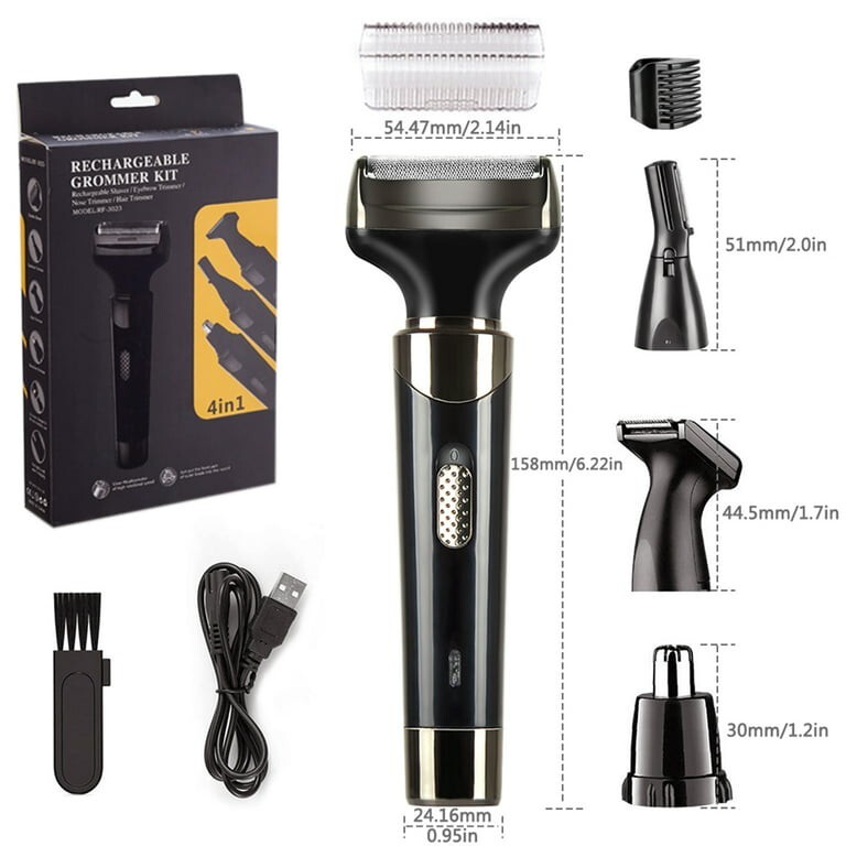 Razuradora para hombres 4 en 1 Eléctrica Recargable USB Waterproof Portable