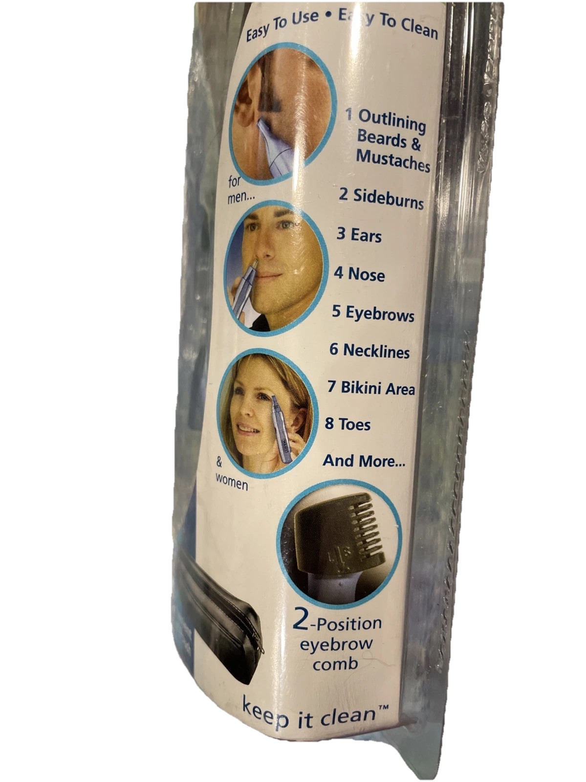 Wahl Wet Dry Trimmer 8 Uses In 1 CORDLESS W Travel Pouch Model 5545-300 Rinses