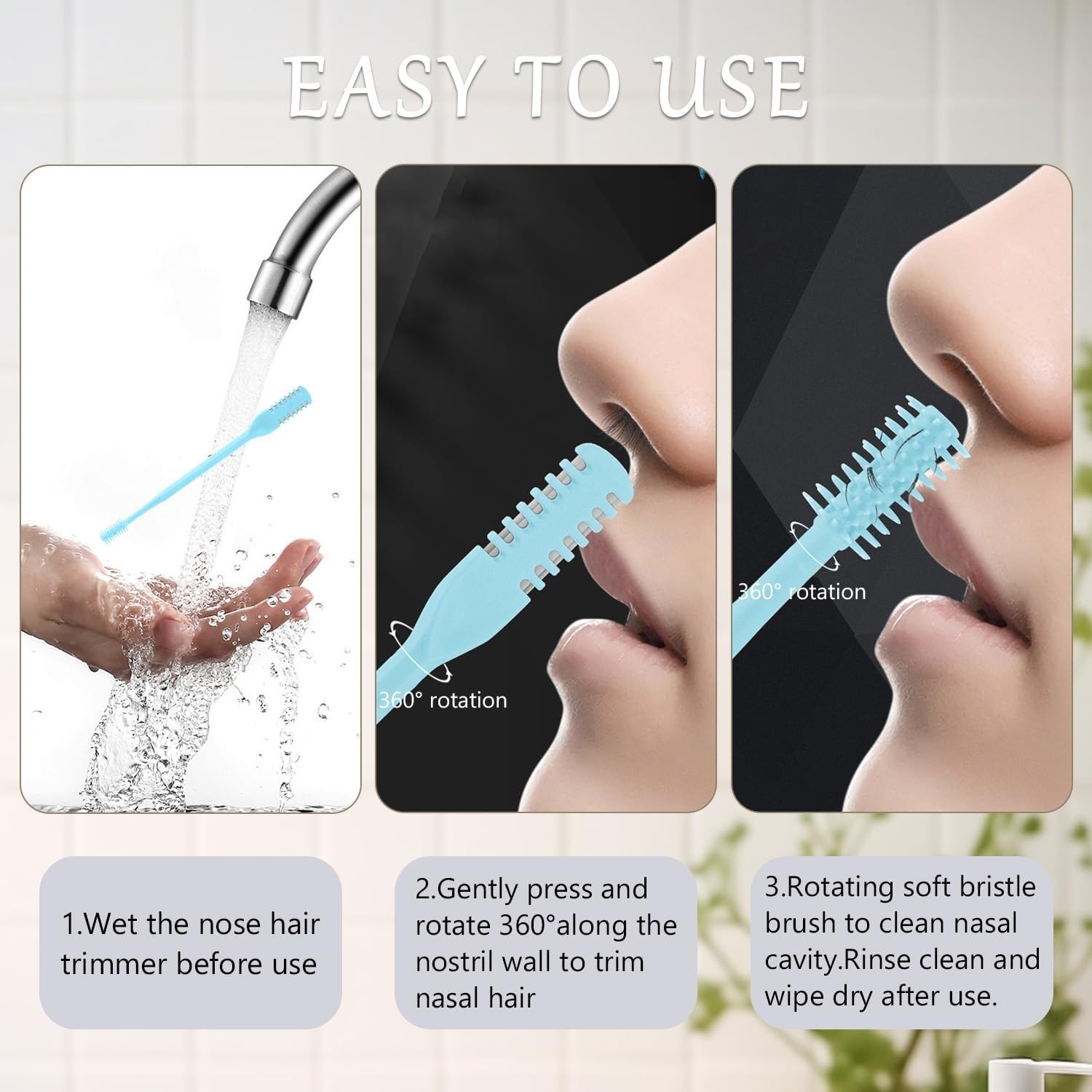 5Pcs 2-in-1 Nose Hair Trimmer for Men Women: 2026 New Portable Double Sided 3…
