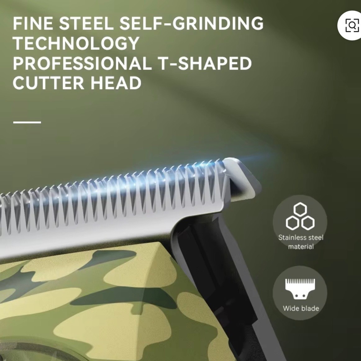 KEMEI professional hair clippers set for men, 17 in 1, transparent camo color