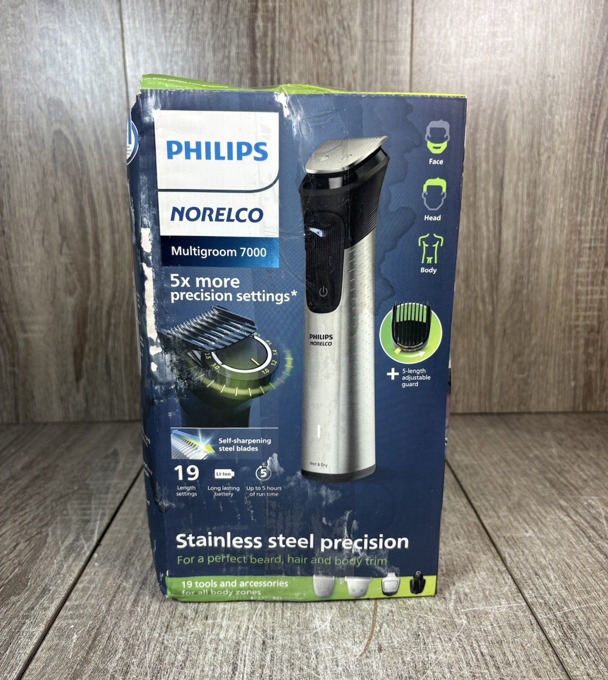 Philips Norelco Multigroom 7000 19-in-1 Wet/Dry Trimmer MG7910/49 USB Charging