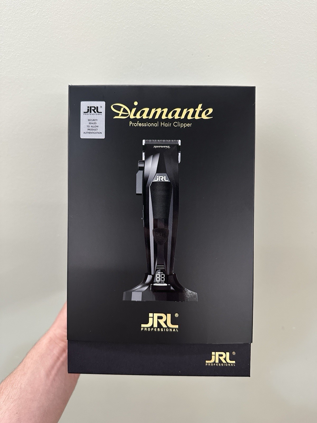 JRL Diamante Cordless Clipper Black w/ Charging Stand Barber Professional