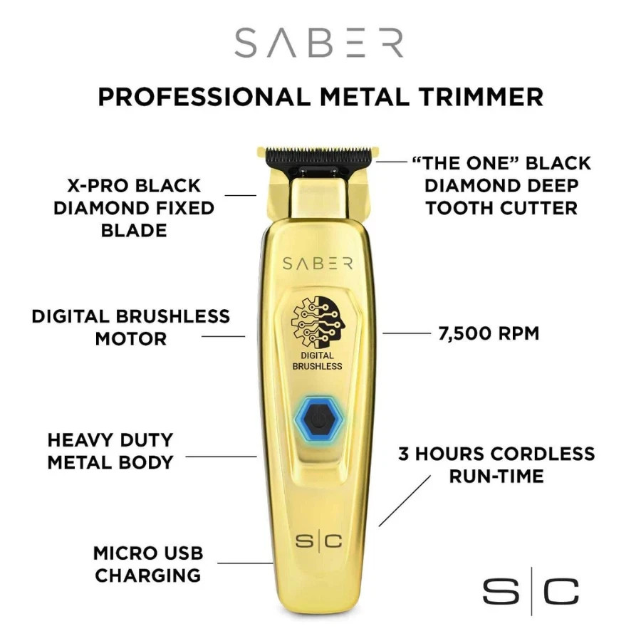 StyleCraft Saber Gold 2.0 Clipper and SC Saber Trimmer Gold Set – BRAND NEW