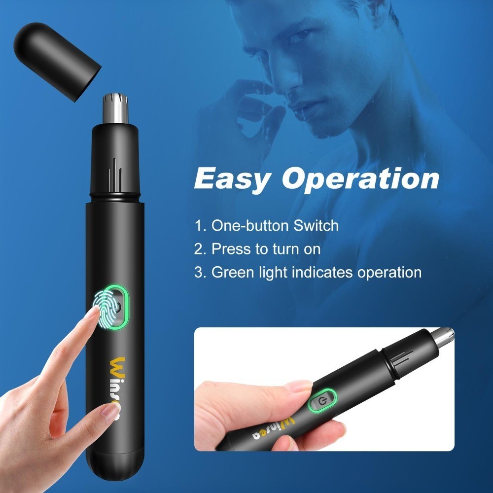 Precision Nose Hair Trimmer – 360° Safe & Efficient Electric Trimming, USB