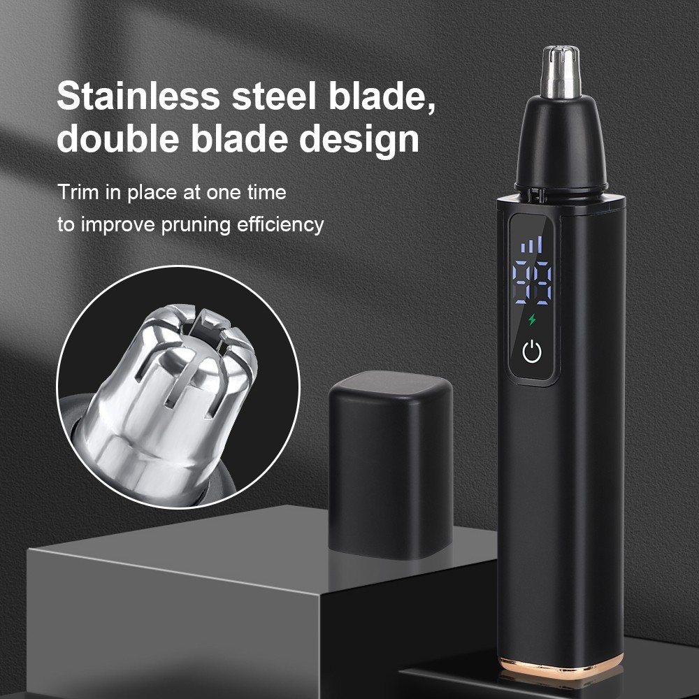 Ear and Nose Hair Trimmer with LED indicator USB Rechargeable Water Resistant
