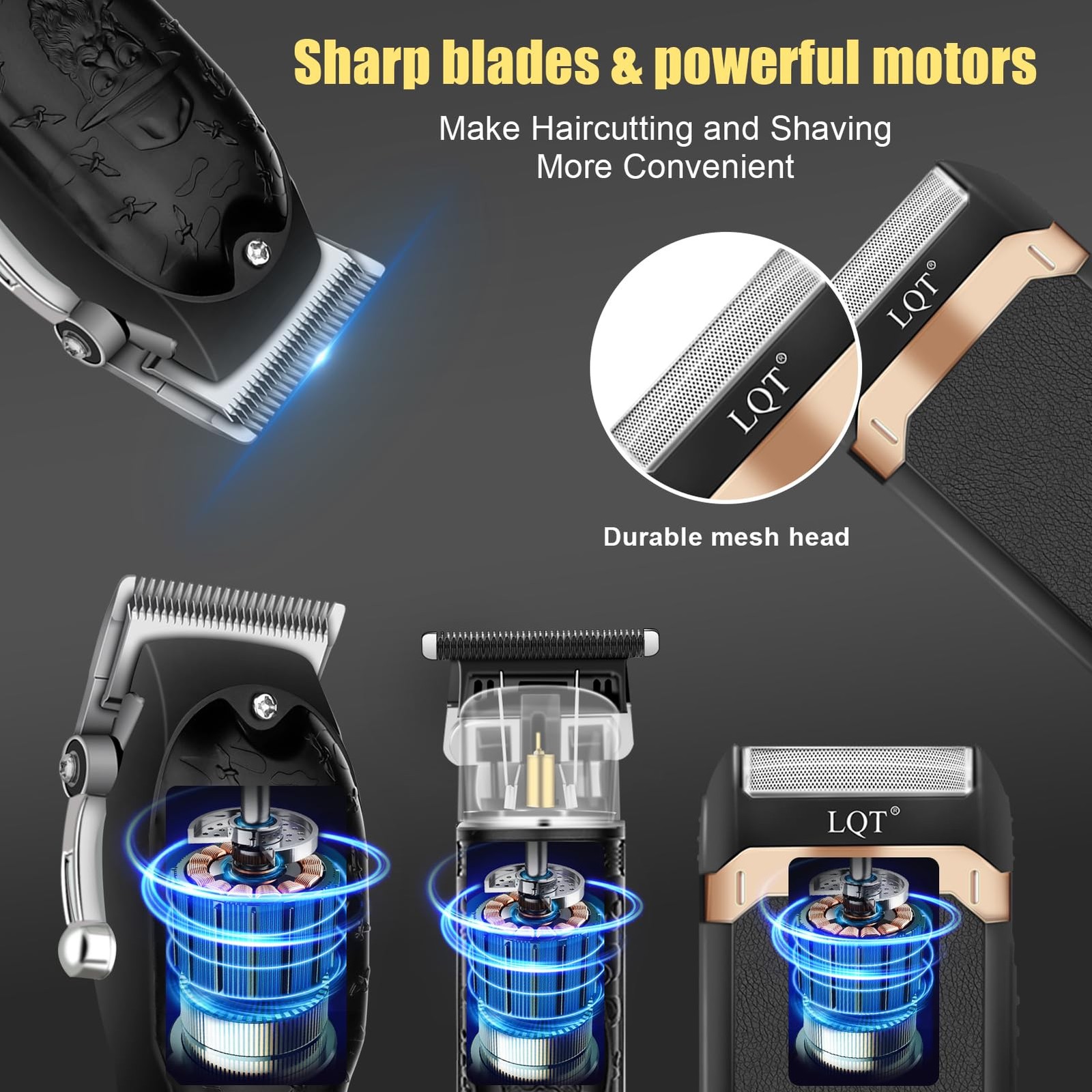 Professional Hair Clipper Set for Men Electric Shaver Razor Cordless Hair Cut…